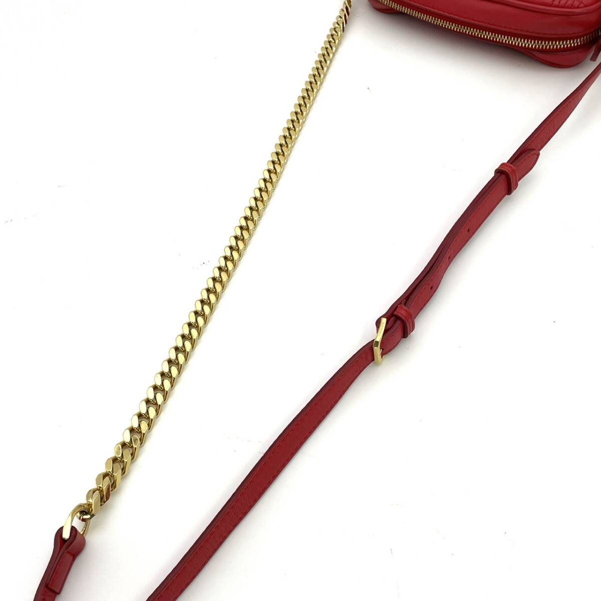 BURBERRY Lola Camera Chain Shoulder Red Leather TB