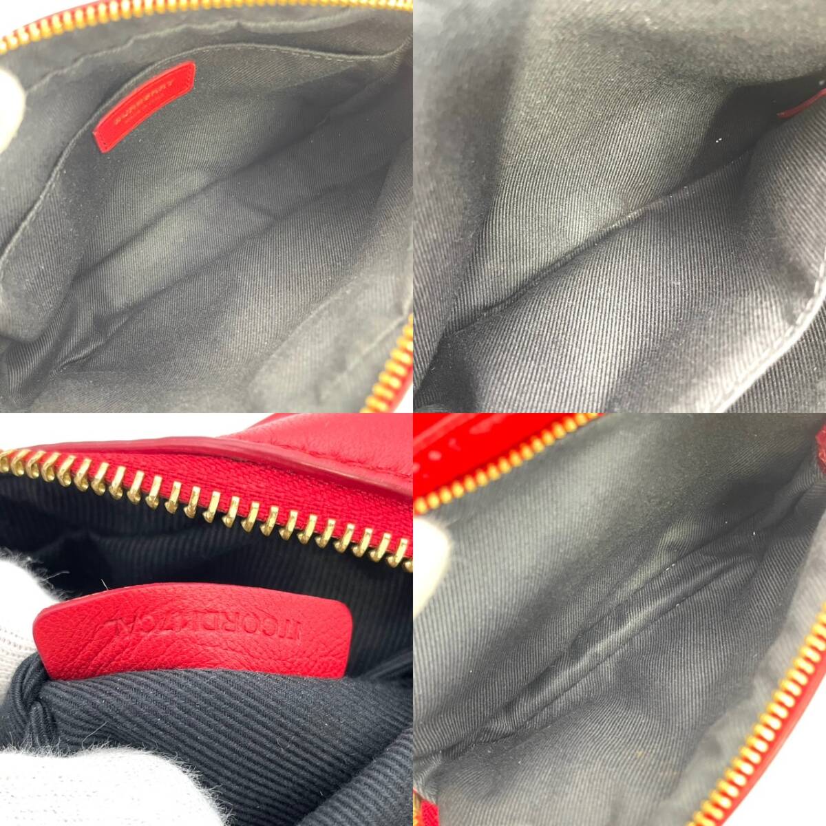 BURBERRY Lola Camera Chain Shoulder Red Leather TB