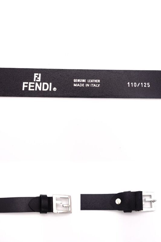 FENDI Mamma Belt Black Leather Size 110CM