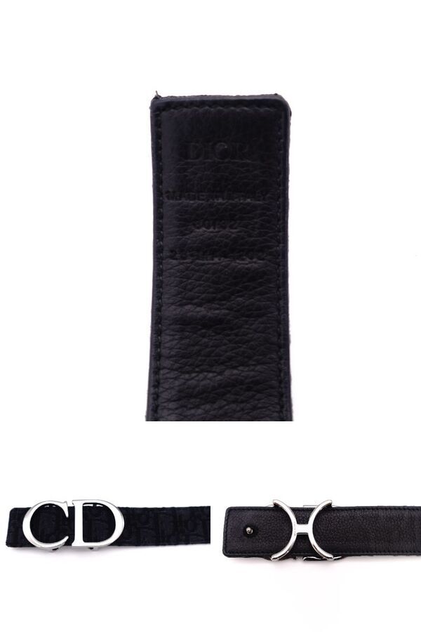 Dior Jacquard Belt Size80cm Black