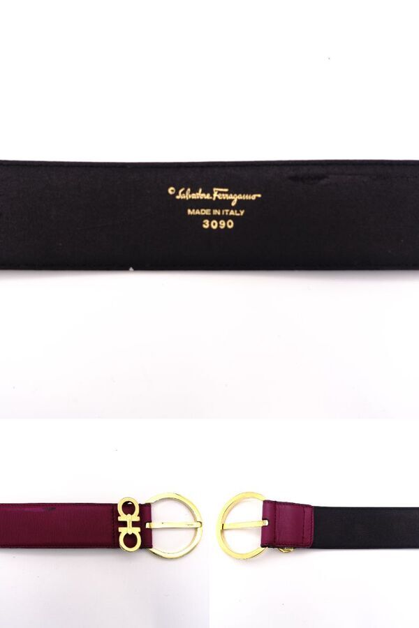 Salvatore Ferragamo Gancini Belt Purple Size 70CM