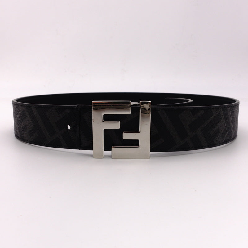 FENDI Zucca Belt Gray Black PVC