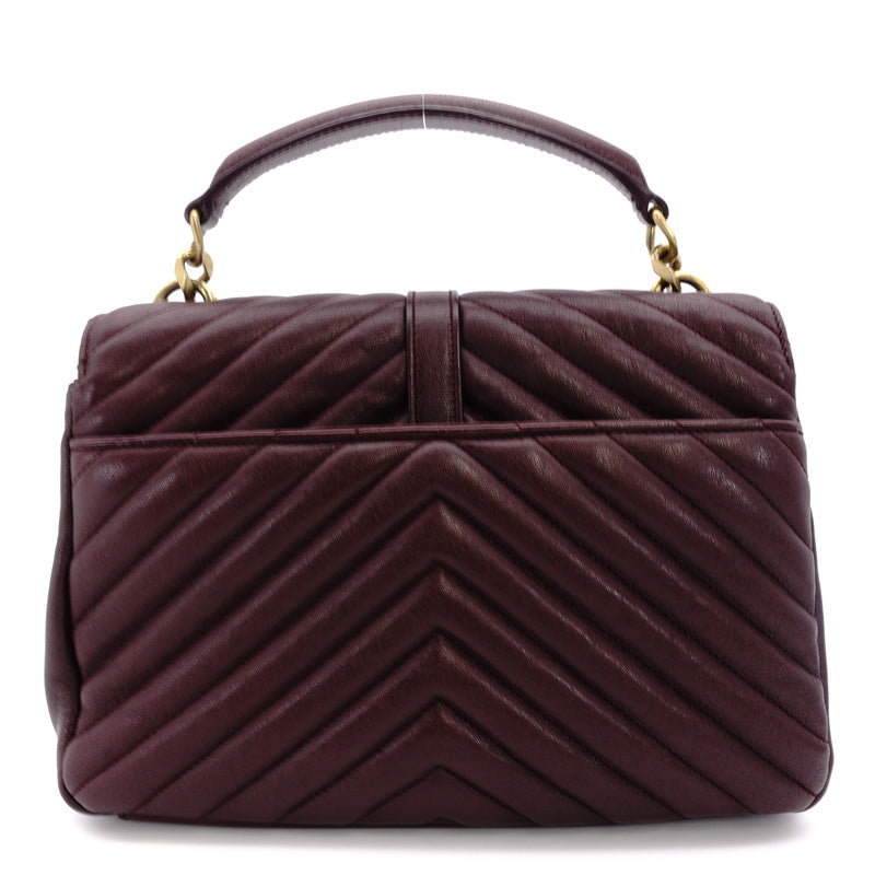 YVES SAINT LAURENT College Mini 2 Way Shoulder Bag Dark Purple