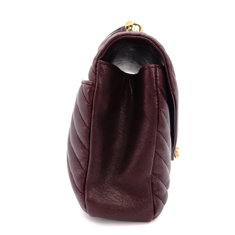 YVES SAINT LAURENT College Mini 2 Way Shoulder Bag Dark Purple