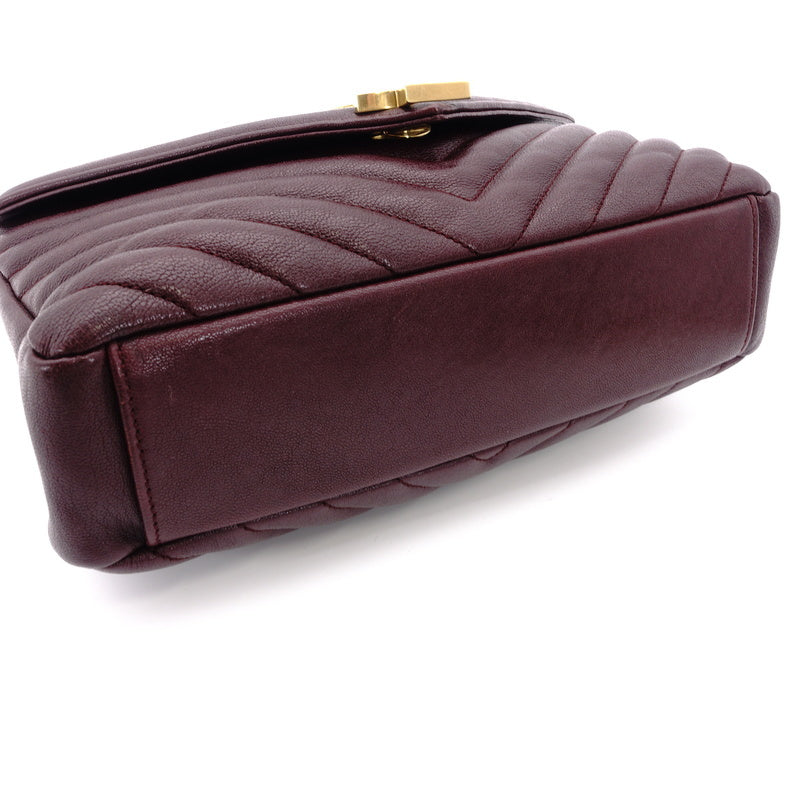 YVES SAINT LAURENT College Mini 2 Way Shoulder Bag Dark Purple