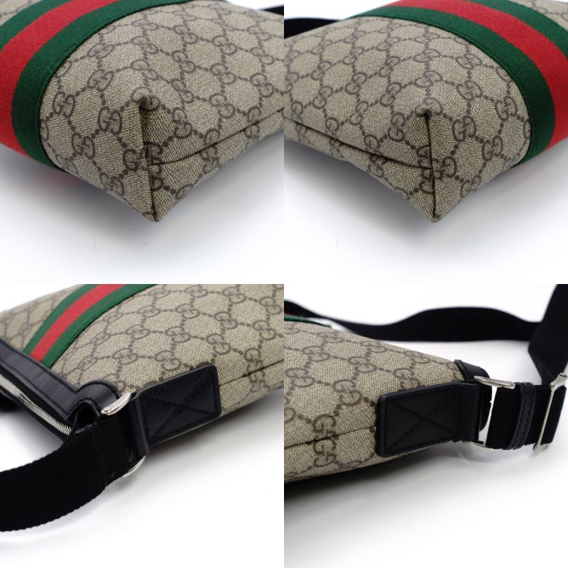 GUCCI Sherry Line Shoulder GG Supreme Beige PVC
