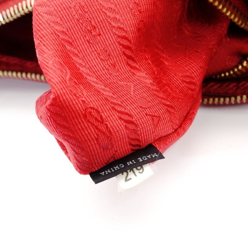 PRADA shoulder bag triangle logo nylon red red tesuto-nylon