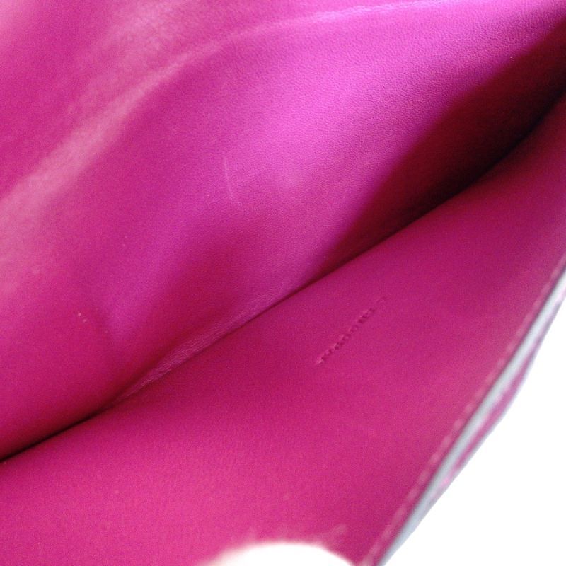 HERMES Dogon long purple long wallet leather
