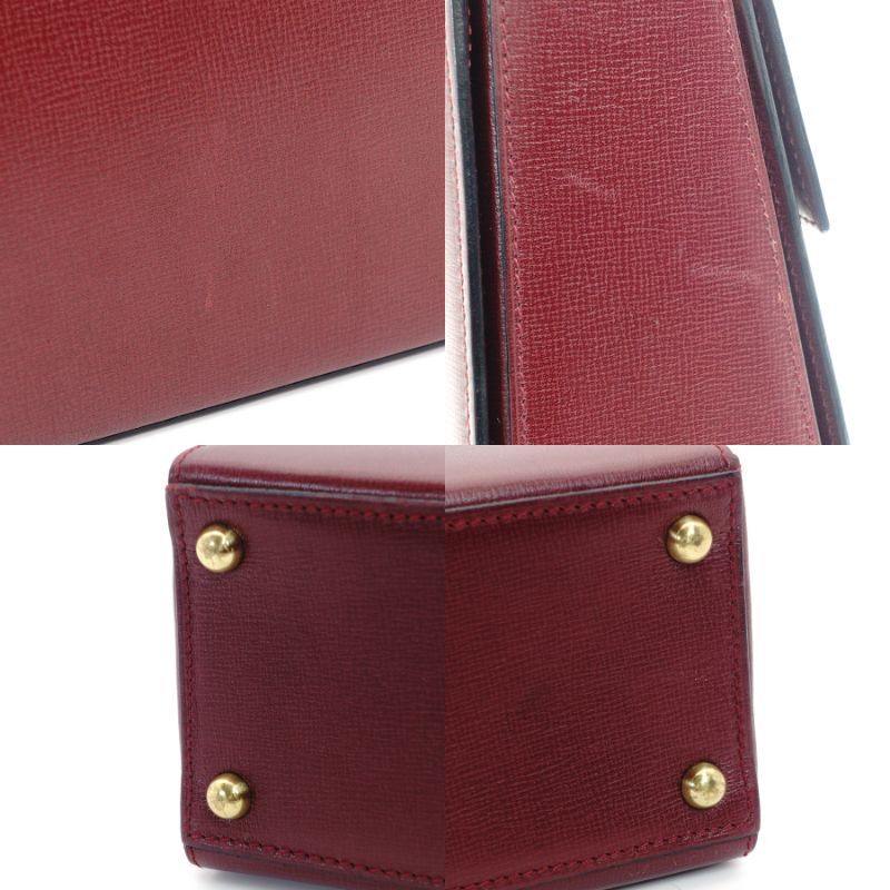 Cartier Mustline handbag leather Bordeaux vintage gold hardware