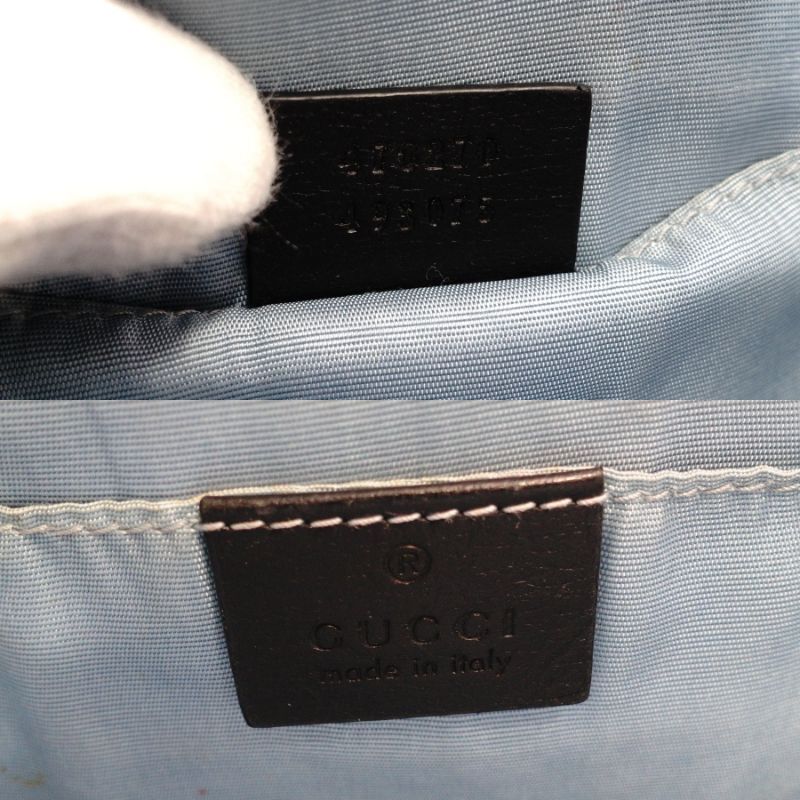 GUCCI Sylvie Handbag Leather Black Multicolor 2-Way Shoulder