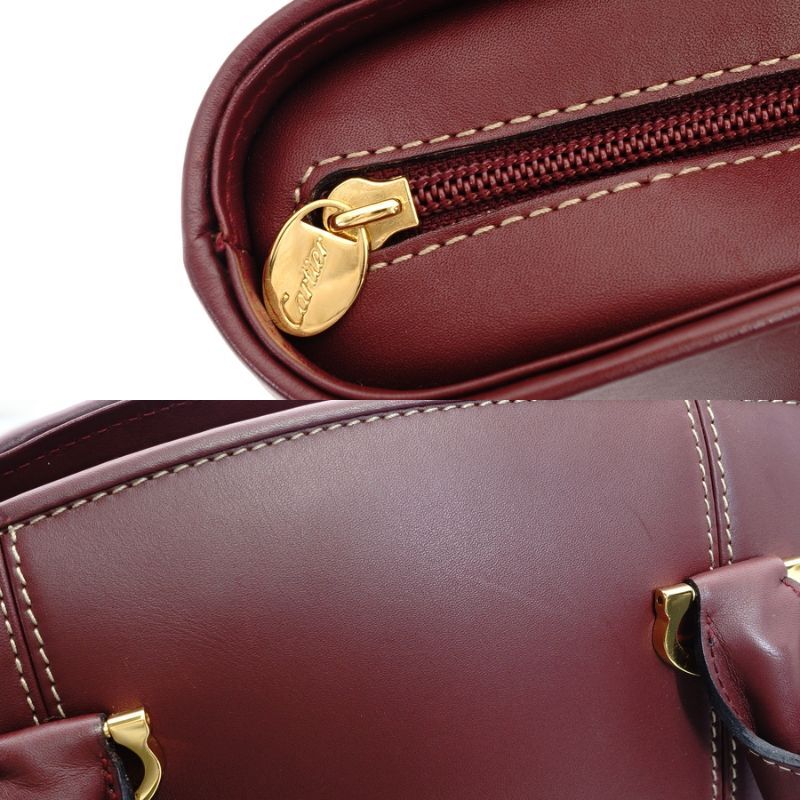 Cartier Musteline Leather Bordeaux Vintage Gold Hardware