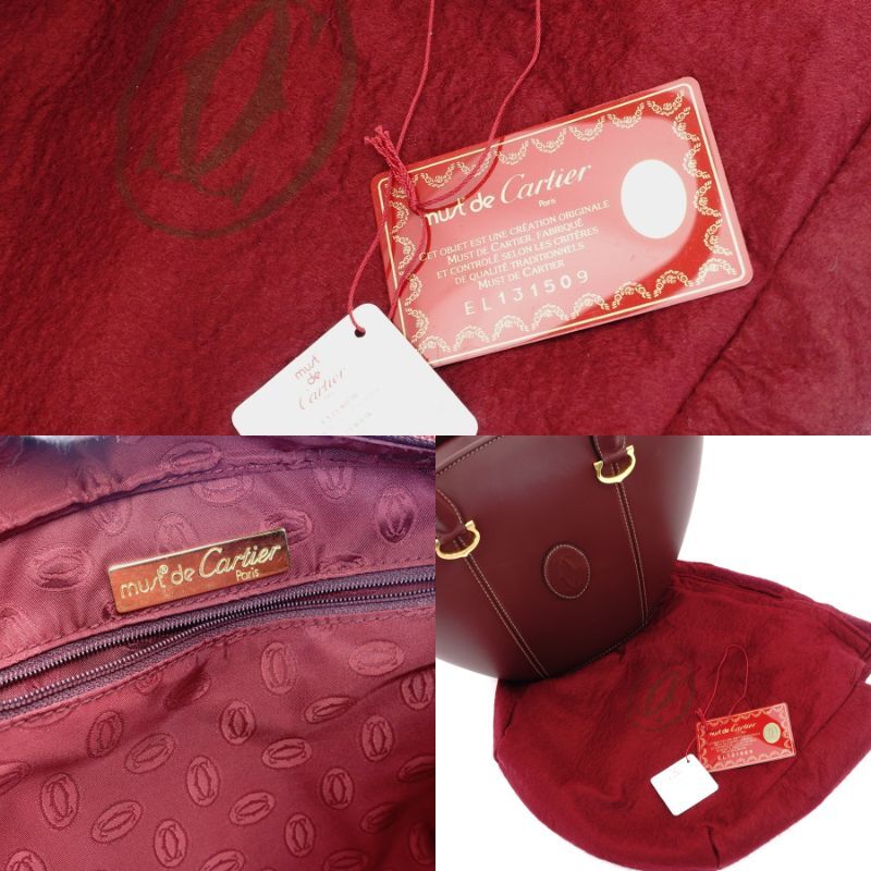 Cartier Musteline Leather Bordeaux Vintage Gold Hardware