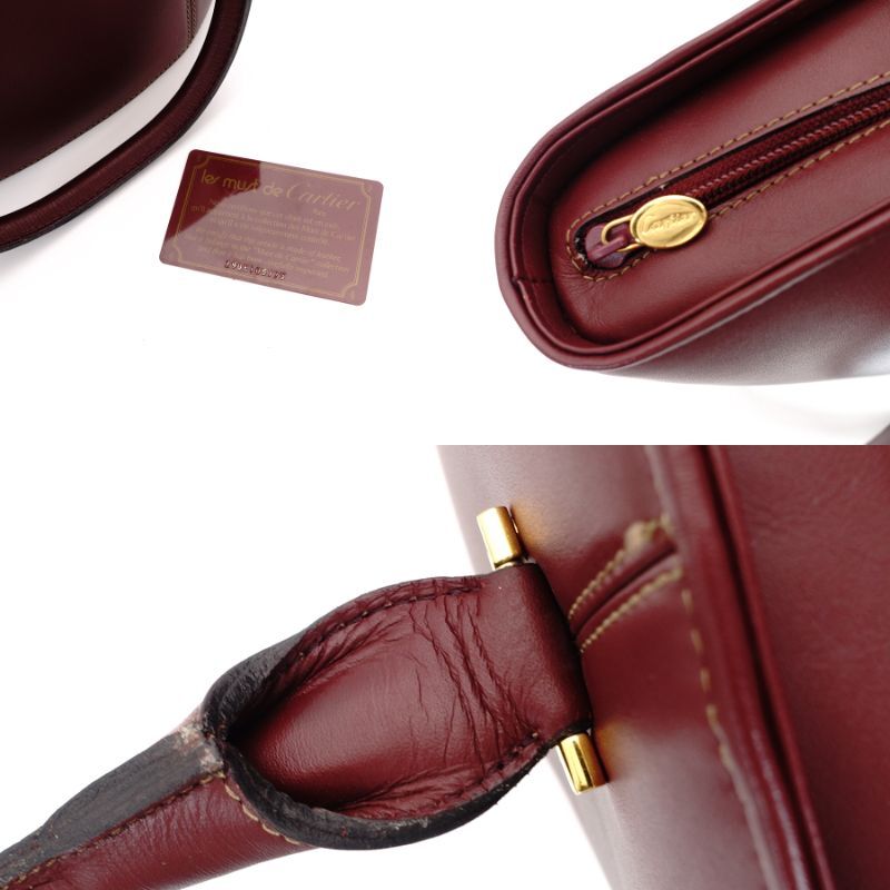 Cartier Musteline Leather Bordeaux Vintage Gold Hardware