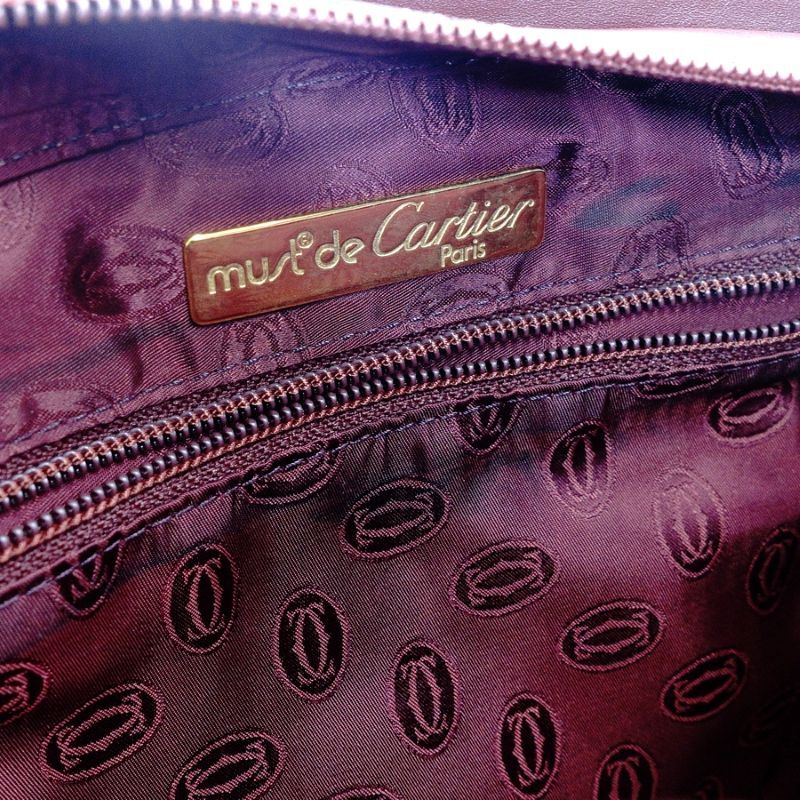 Cartier Musteline Leather Bordeaux Vintage Gold Hardware