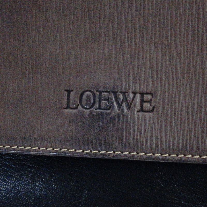 LOEWE Velázquez Leather 2way style Handbag Black x Brown