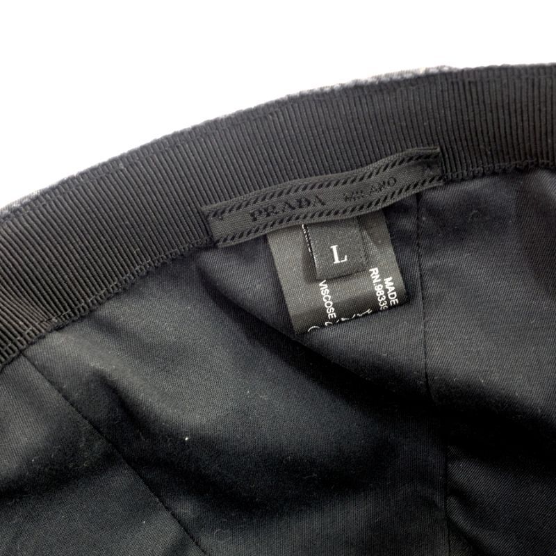 PRADA Cap Nylon Black Logo Size L Unisex