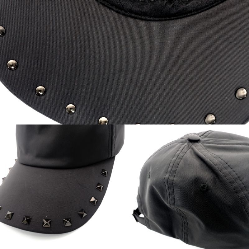 VALENTINO Garavani Cap Studs Black Nylon