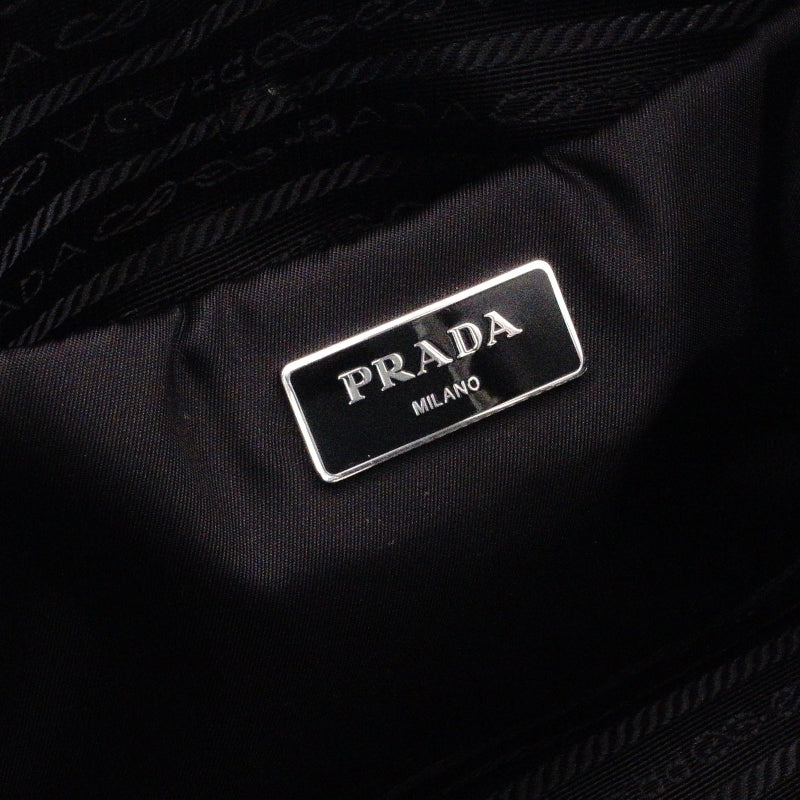 PRADA Tessuto Bomber Nylon Handbag Black 1BG636 Black