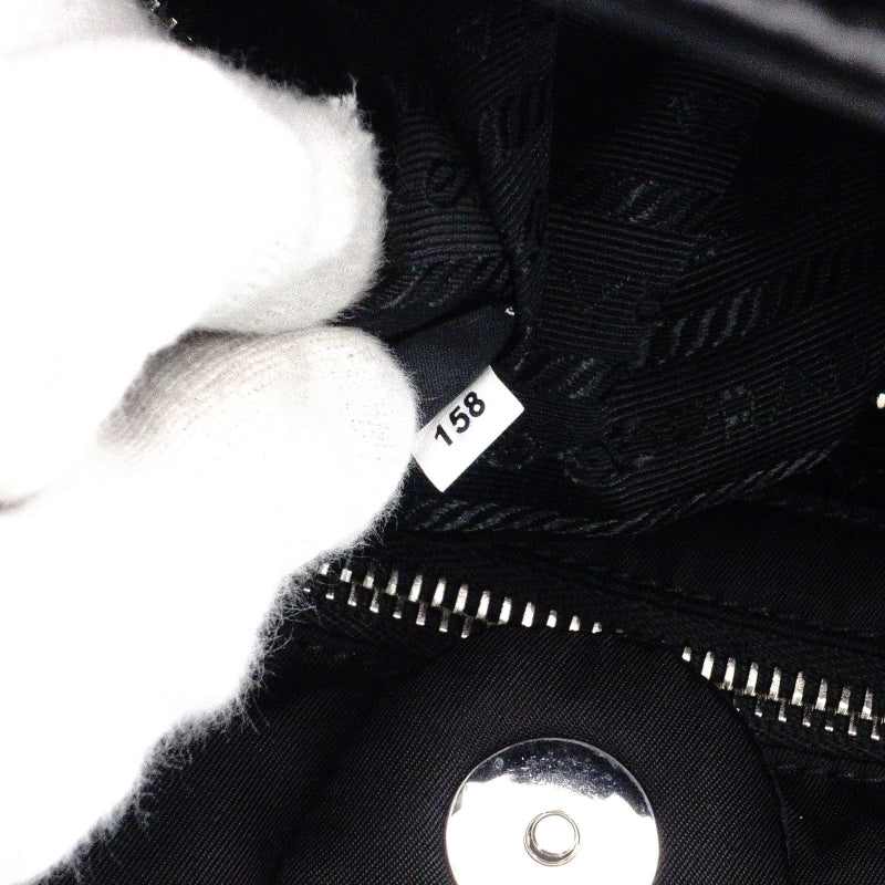 PRADA Tessuto Bomber Nylon Handbag Black 1BG636 Black