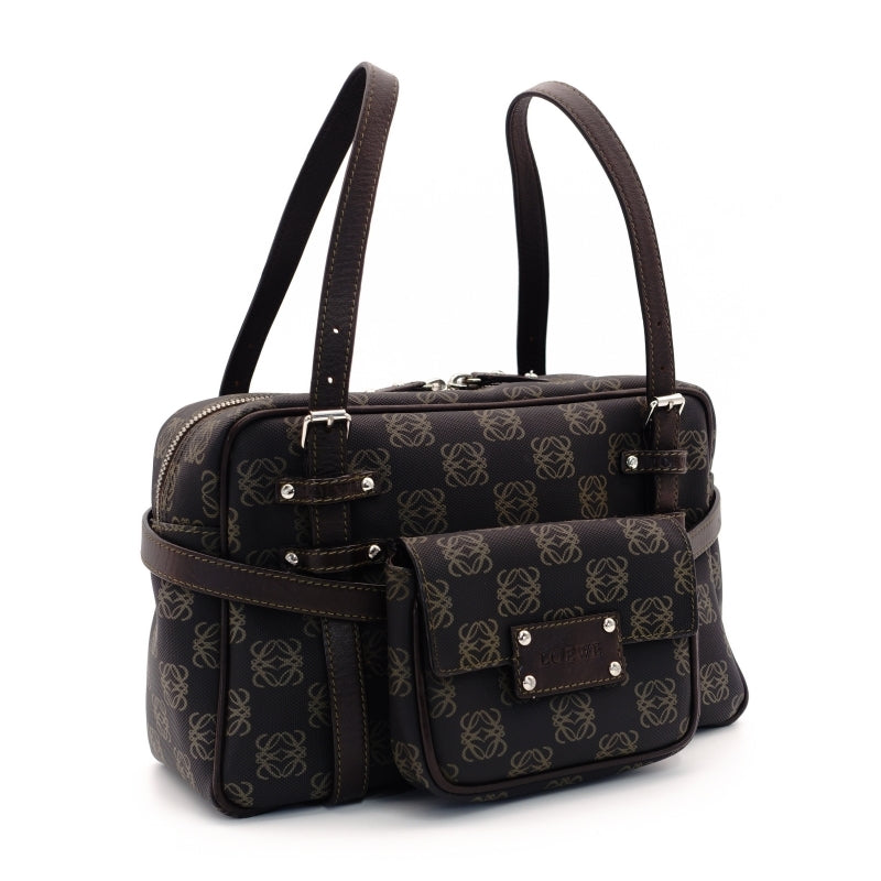 LOEWE Anagram Handbag Brown Logo Leather PVC