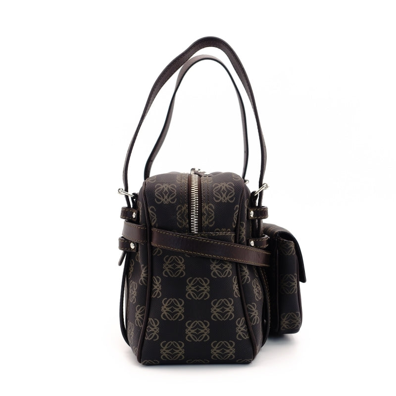 LOEWE Anagram Handbag Brown Logo Leather PVC