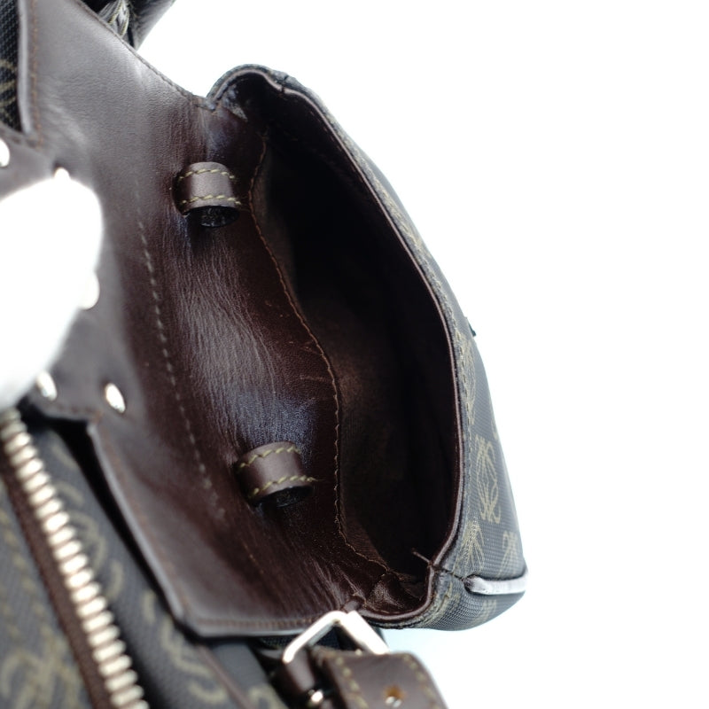 LOEWE Anagram Handbag Brown Logo Leather PVC