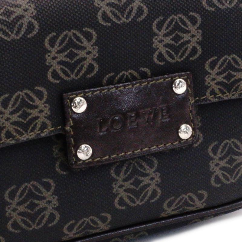 LOEWE Anagram Handbag Brown Logo Leather PVC