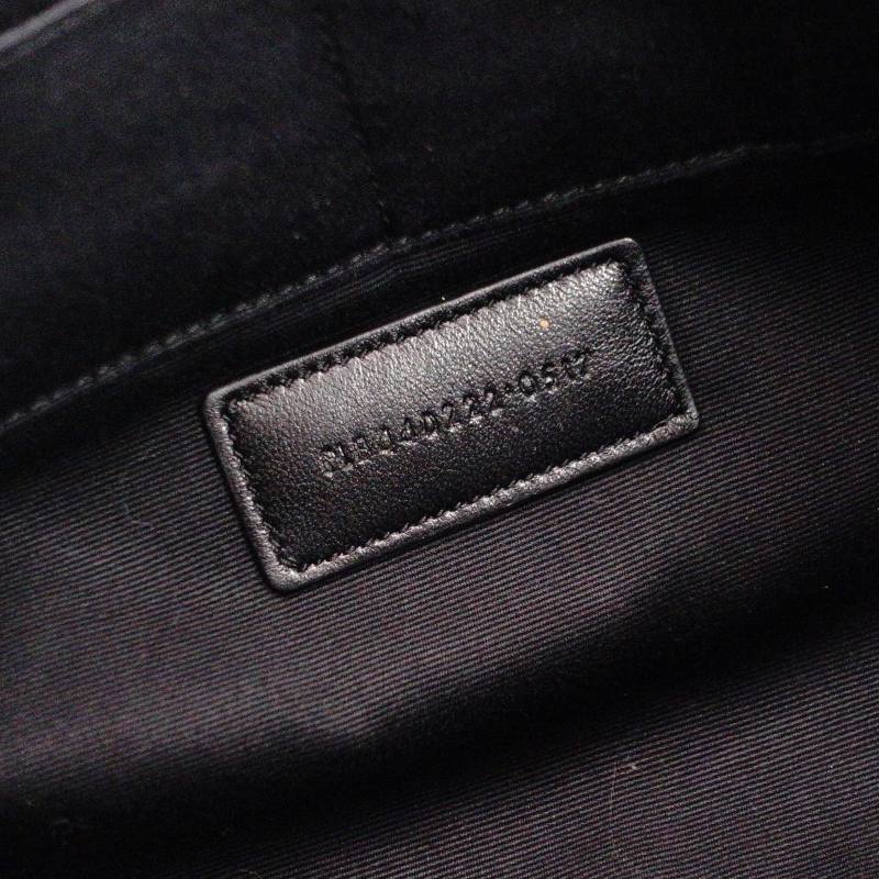 YVES SAINT LAURENT Clutch Bag Logo Black Gold Hardware