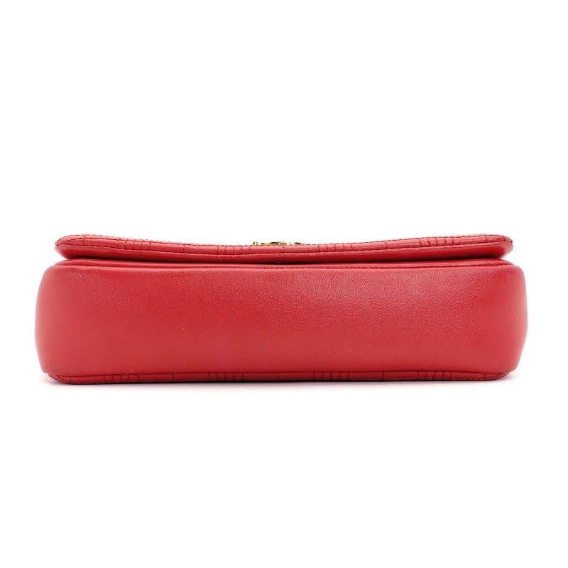 BURBERRY Lola Chain Shoulder Bag Red Leather TB Logo