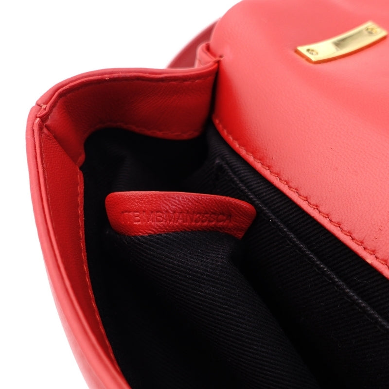 BURBERRY Lola Chain Shoulder Bag Red Leather TB Logo