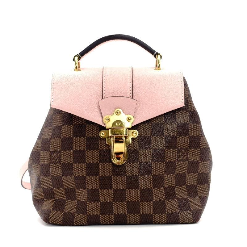 LOUIS VUITTON Damier Clapton Backpack Leather Brown×Pink