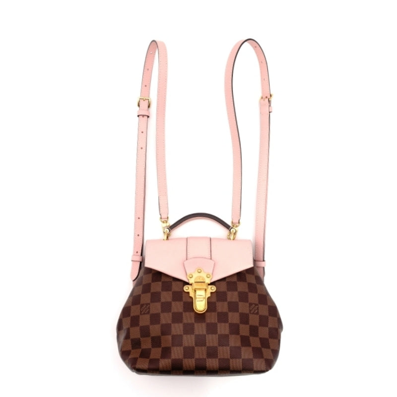 LOUIS VUITTON Damier Clapton Backpack Leather Brown×Pink