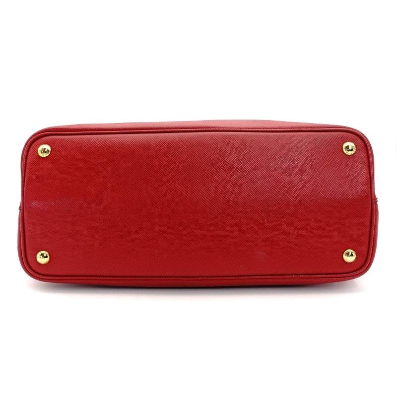 PRADA Handbag 2way Red Saffiano Leather Red Gold Hardware