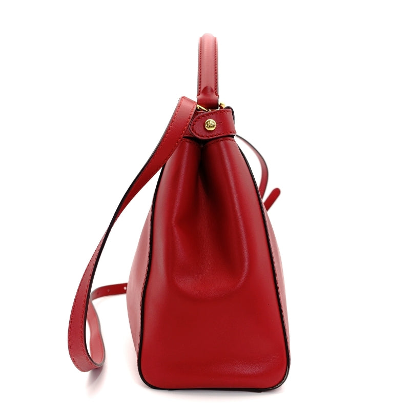 FENDI Peekaboo 2way Style Bag Red Leather