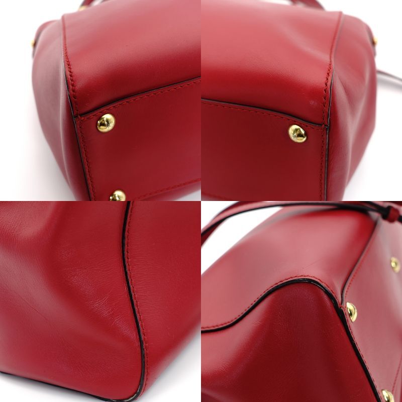 FENDI Peekaboo 2way Style Bag Red Leather
