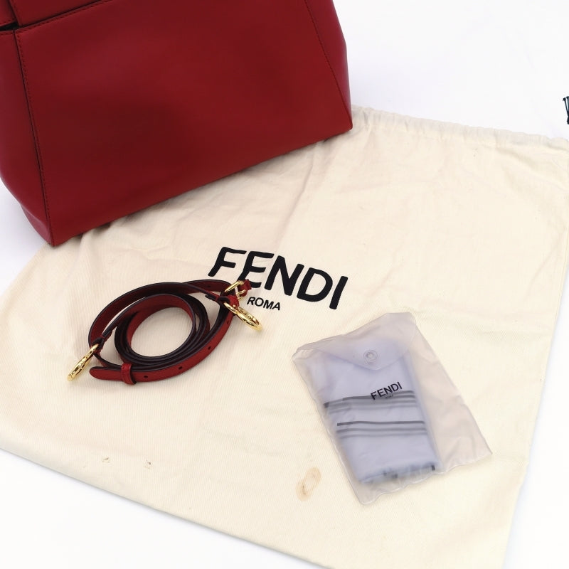 FENDI Peekaboo 2way Style Bag Red Leather