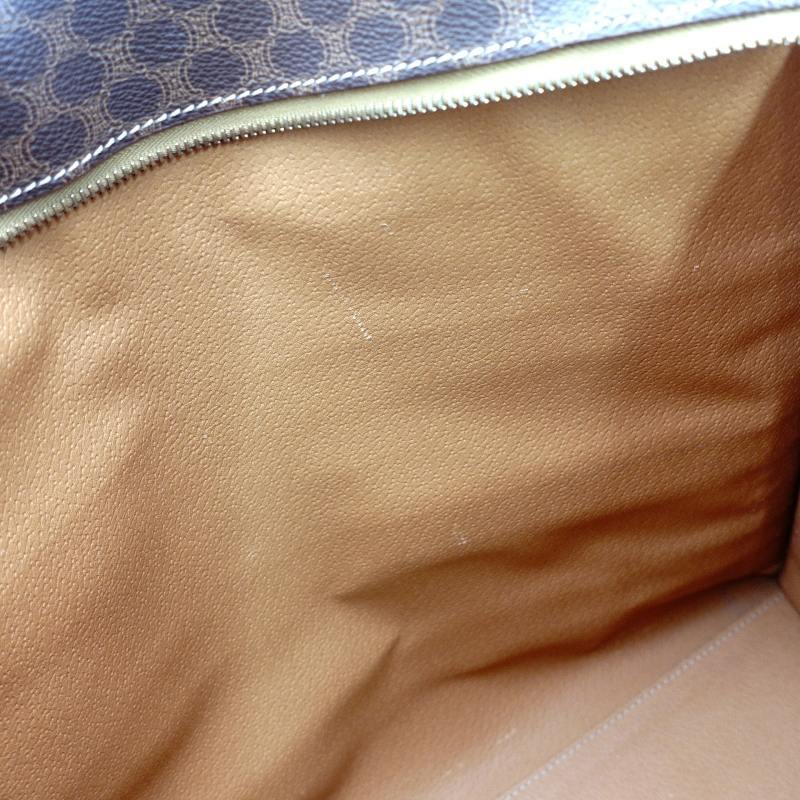 CELINE Macadam Brown PVC Tote Bag Leather Vintage