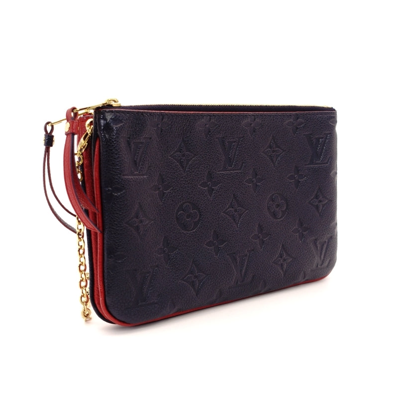 LOUIS VUITTON Monogram Empreinte Pochette Double Zip Pouch Chain Shoulder Bag