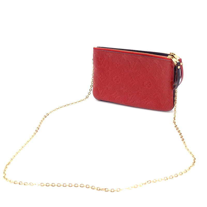 LOUIS VUITTON Monogram Empreinte Pochette Double Zip Pouch Chain Shoulder Bag