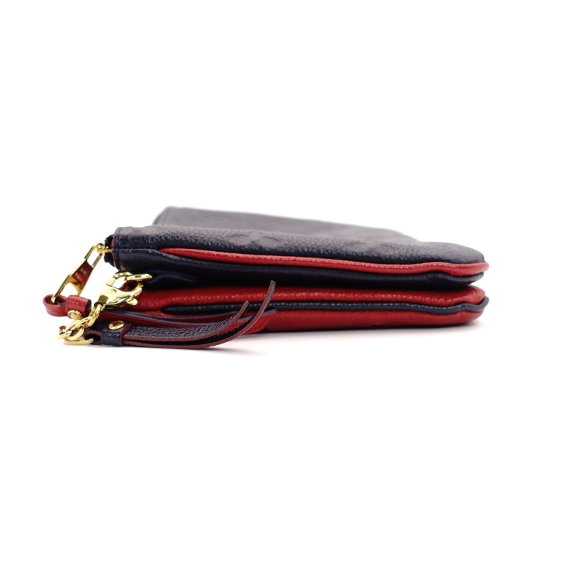 LOUIS VUITTON Monogram Empreinte Pochette Double Zip Pouch Chain Shoulder Bag