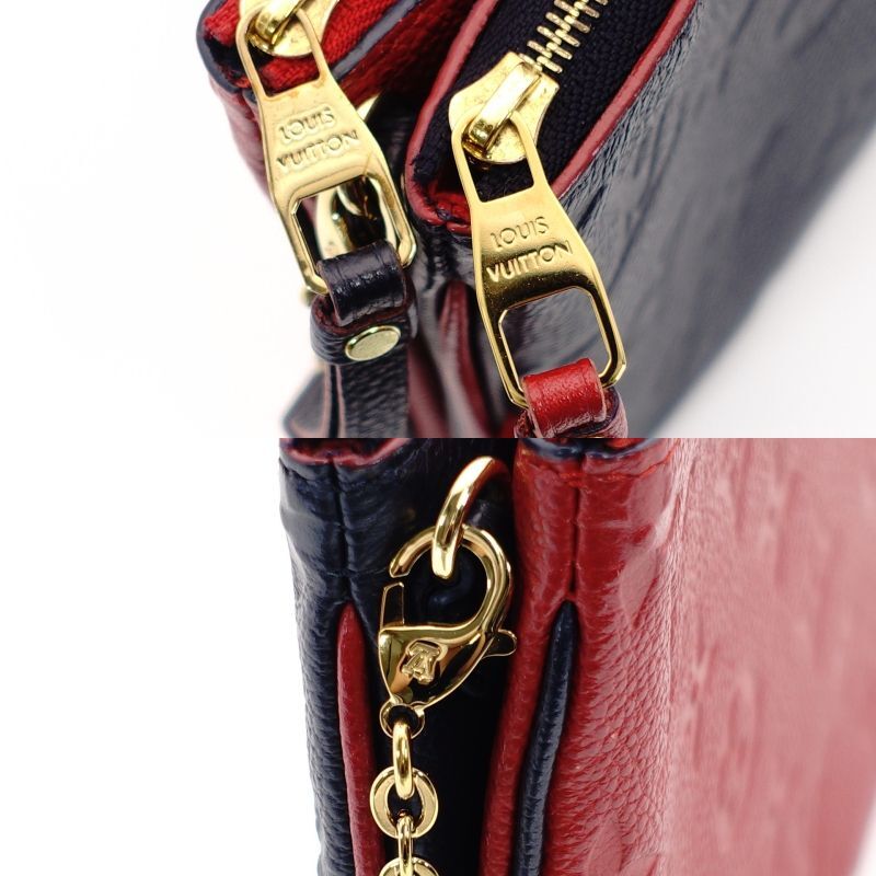LOUIS VUITTON Monogram Empreinte Pochette Double Zip Pouch Chain Shoulder Bag