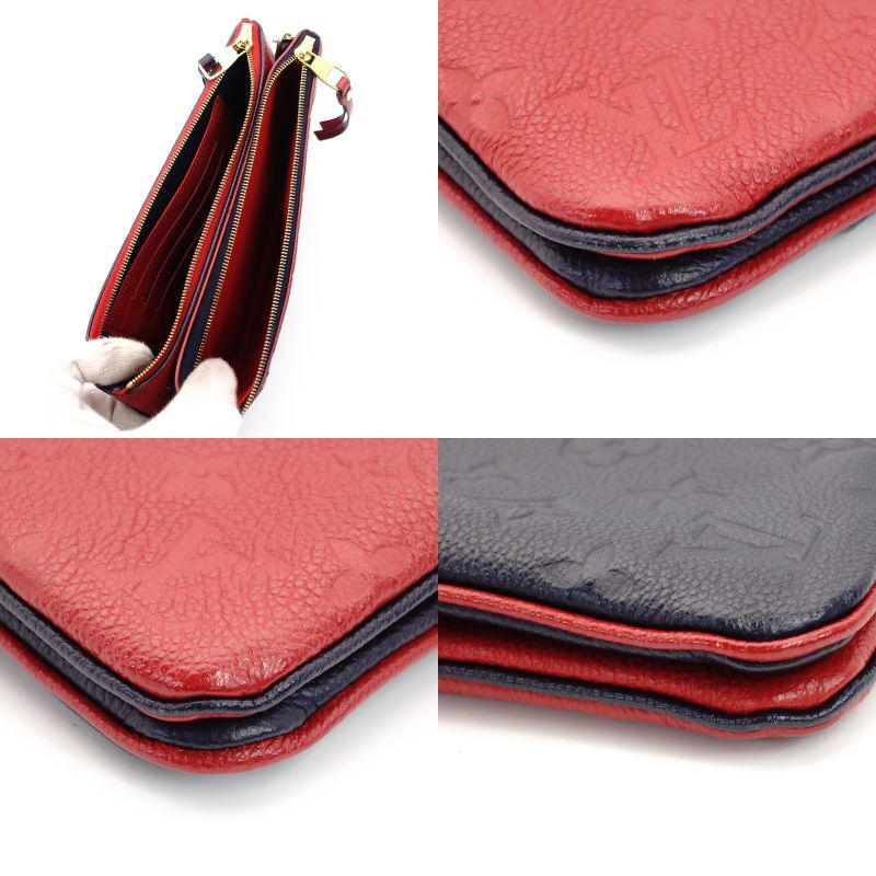 LOUIS VUITTON Monogram Empreinte Pochette Double Zip Pouch Chain Shoulder Bag