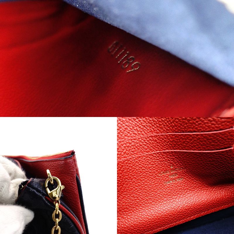 LOUIS VUITTON Monogram Empreinte Pochette Double Zip Pouch Chain Shoulder Bag