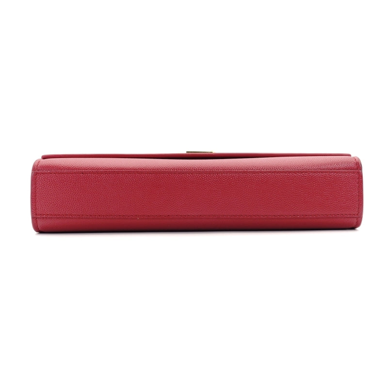 SAINT LAURENT YSL Chain Shoulder Bag Red Leather