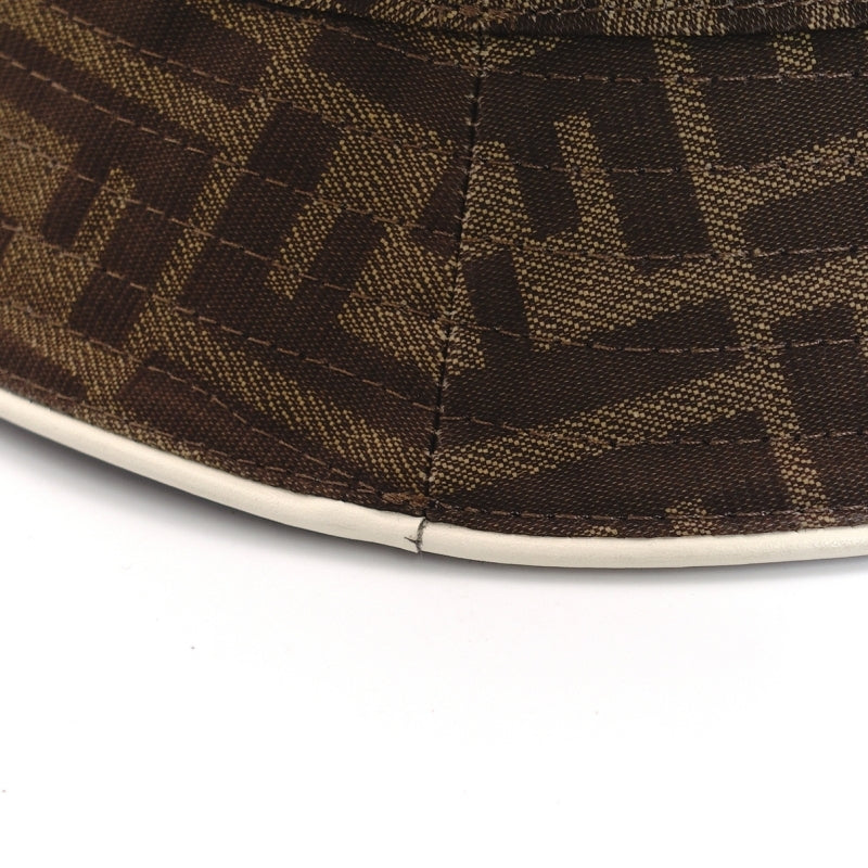 FENDI Zucca Bucket Hat 58cm FF Logo Brown PVC