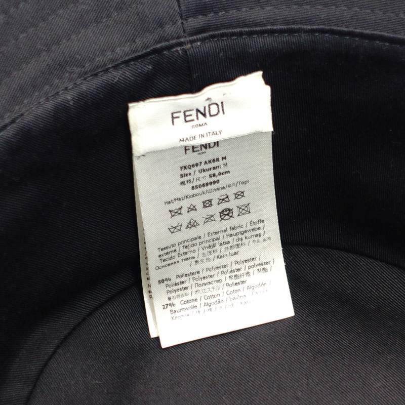 FENDI Zucca Bucket Hat 58cm FF Logo Brown PVC