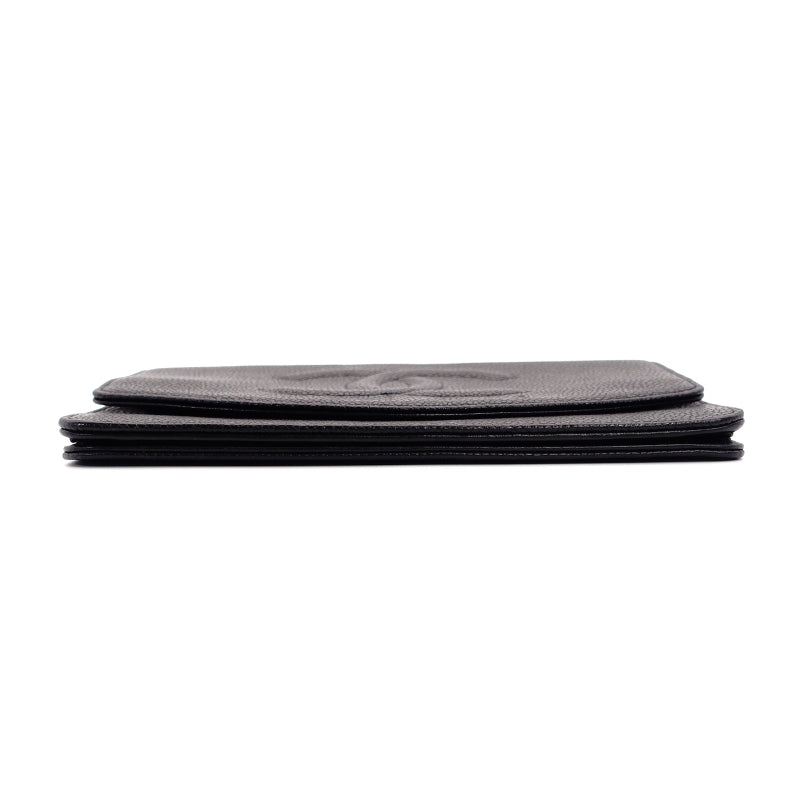 CHANNEL Caviar Skin Black Leather WOC Gold Metal Fittings