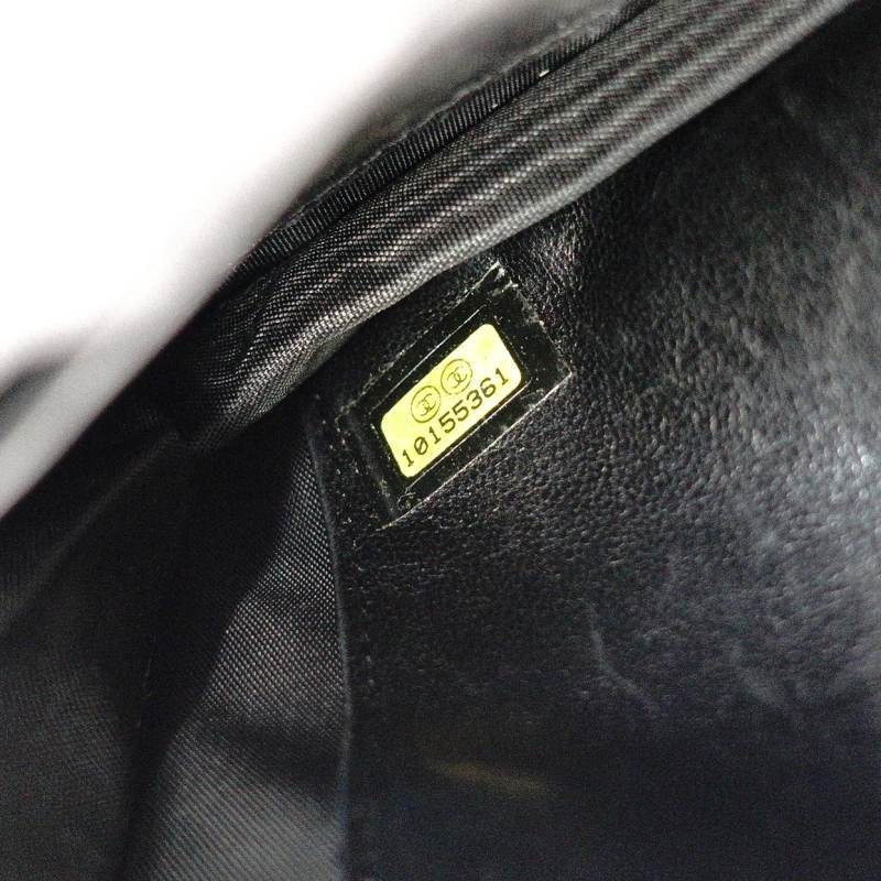 CHANNEL Caviar Skin Black Leather WOC Gold Metal Fittings
