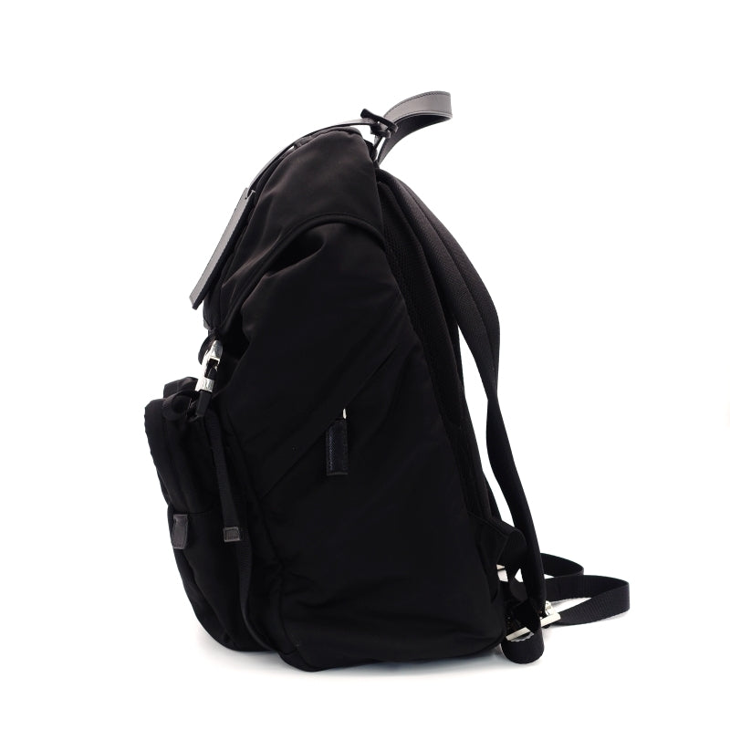 PRADA Nylon Backpack Black Silver Hardware