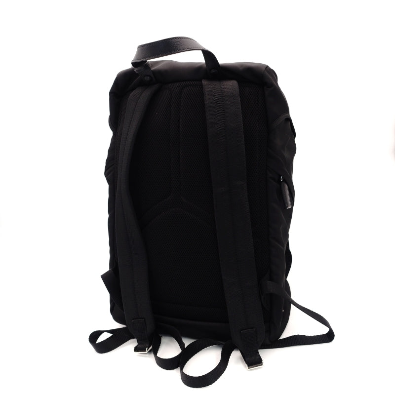 PRADA Nylon Backpack Black Silver Hardware